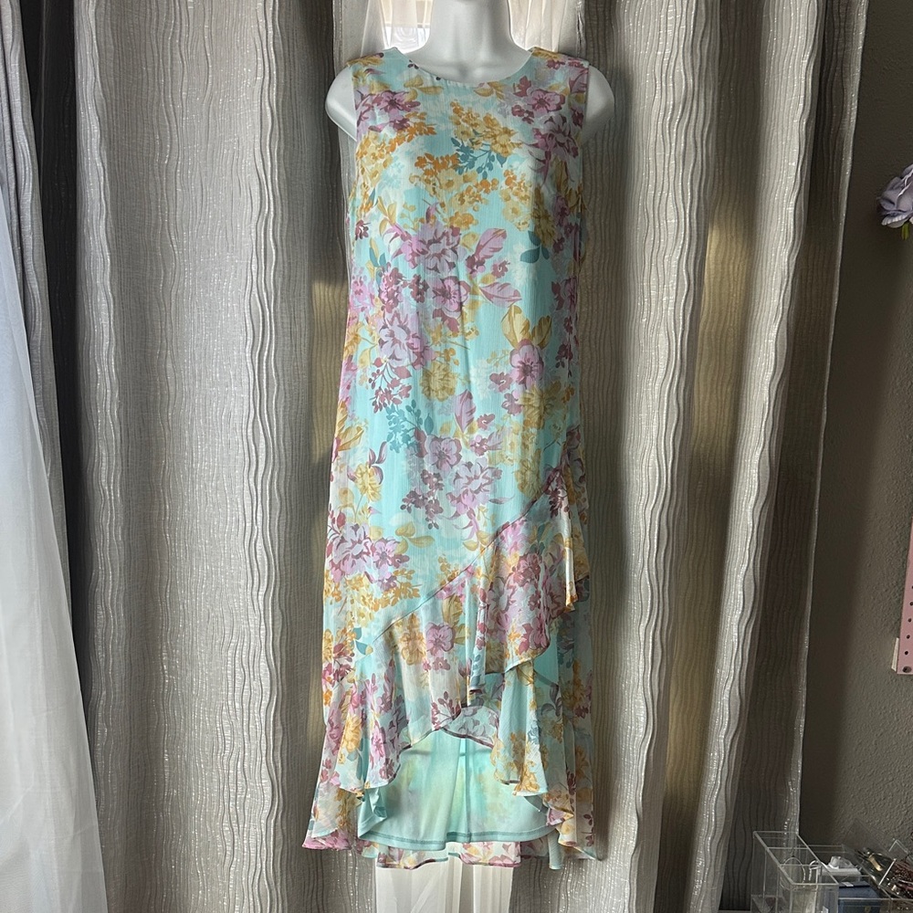 Calvin Klein Floral High Low Dress - Multicolor